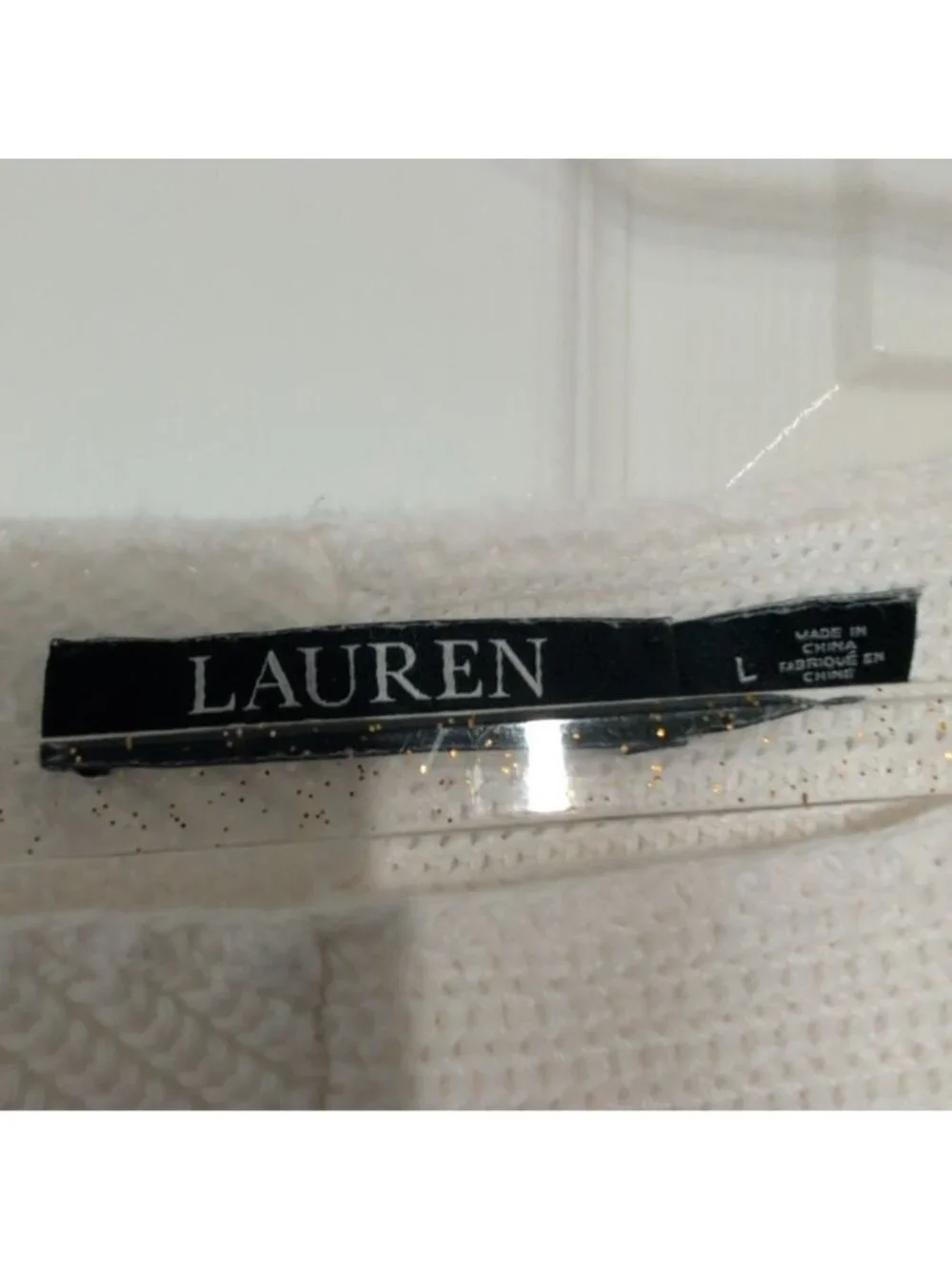 Lauren Ralph Lauren Ribbed Sweater Womens Size Large White Neutral Coastal